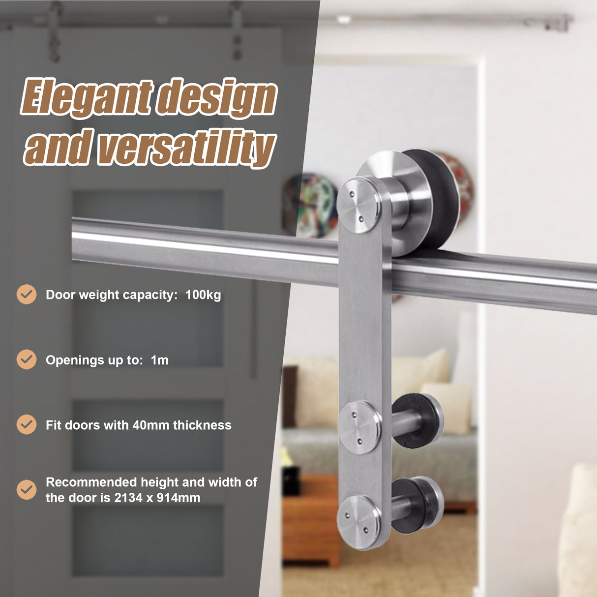 Sliding Barn Door Hardware Stainless Steel