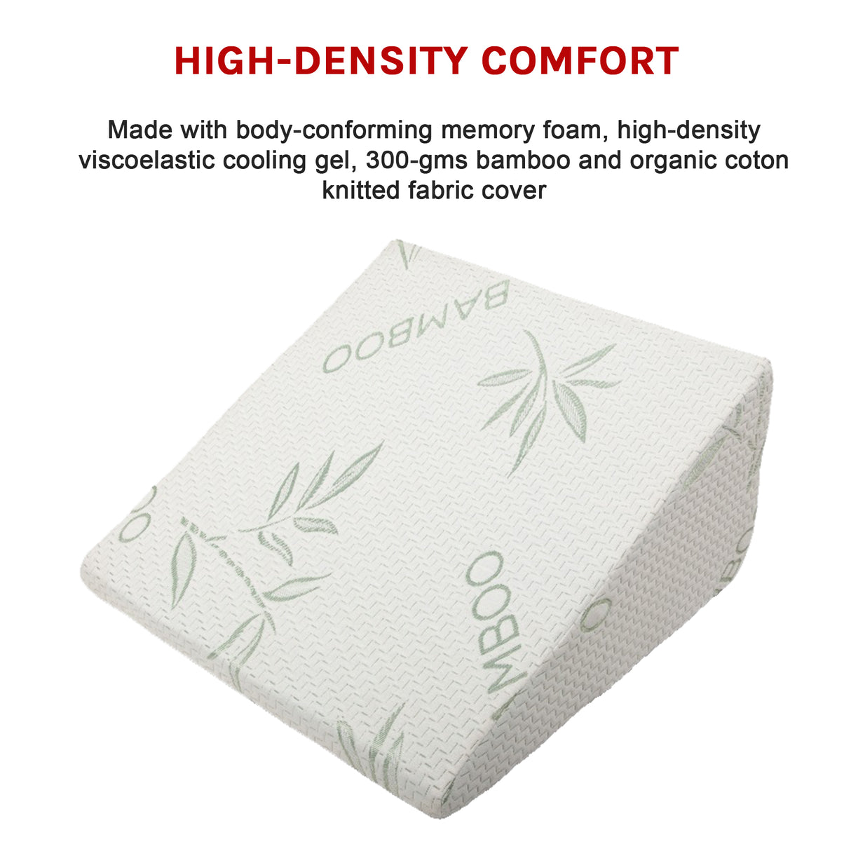Cool Gel Memory Foam Bed Wedge Pillow Cushion Neck Back Support Sleep with Cover