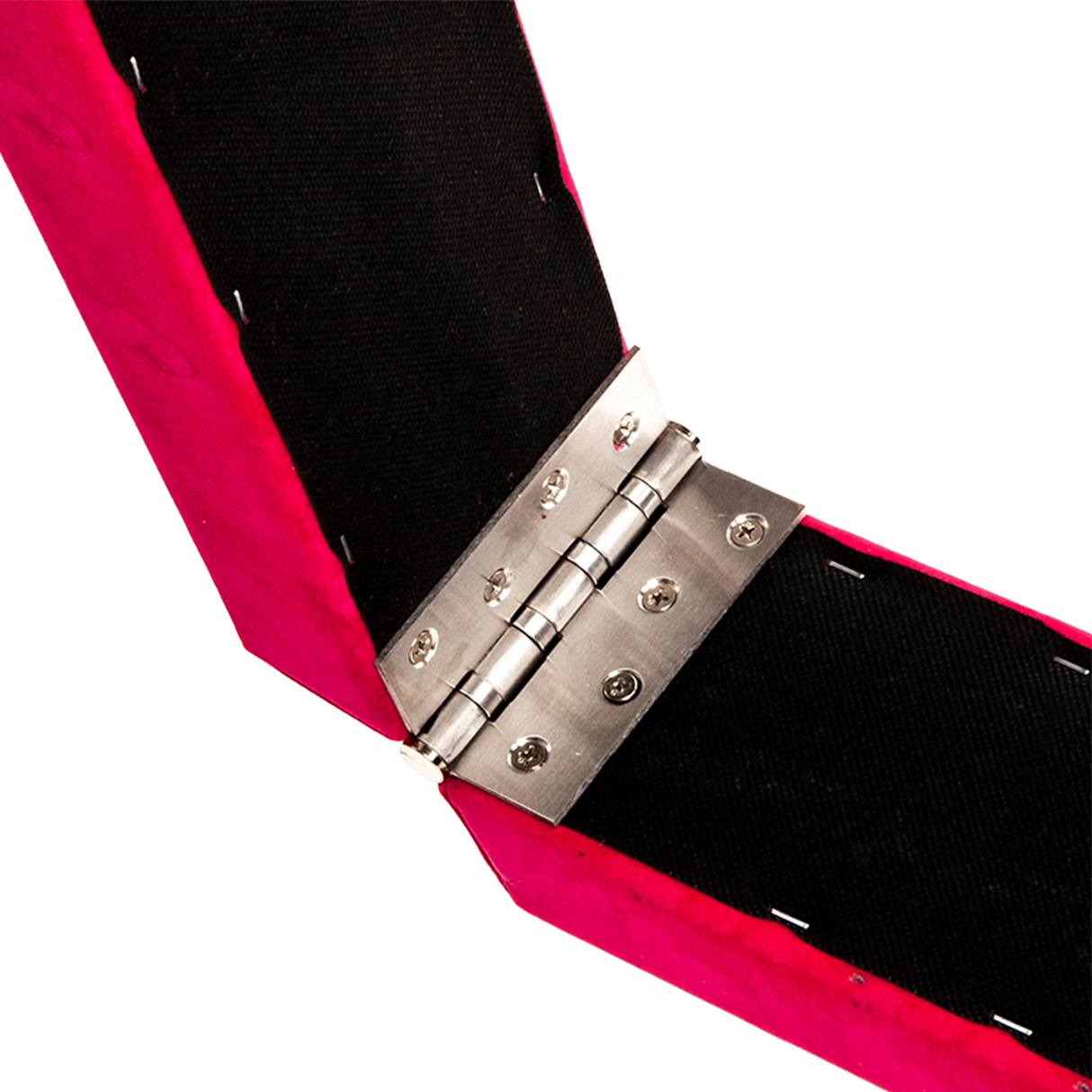2.4m (8FT) Gymnastics Folding Balance Beam Pink Synthetic Suede