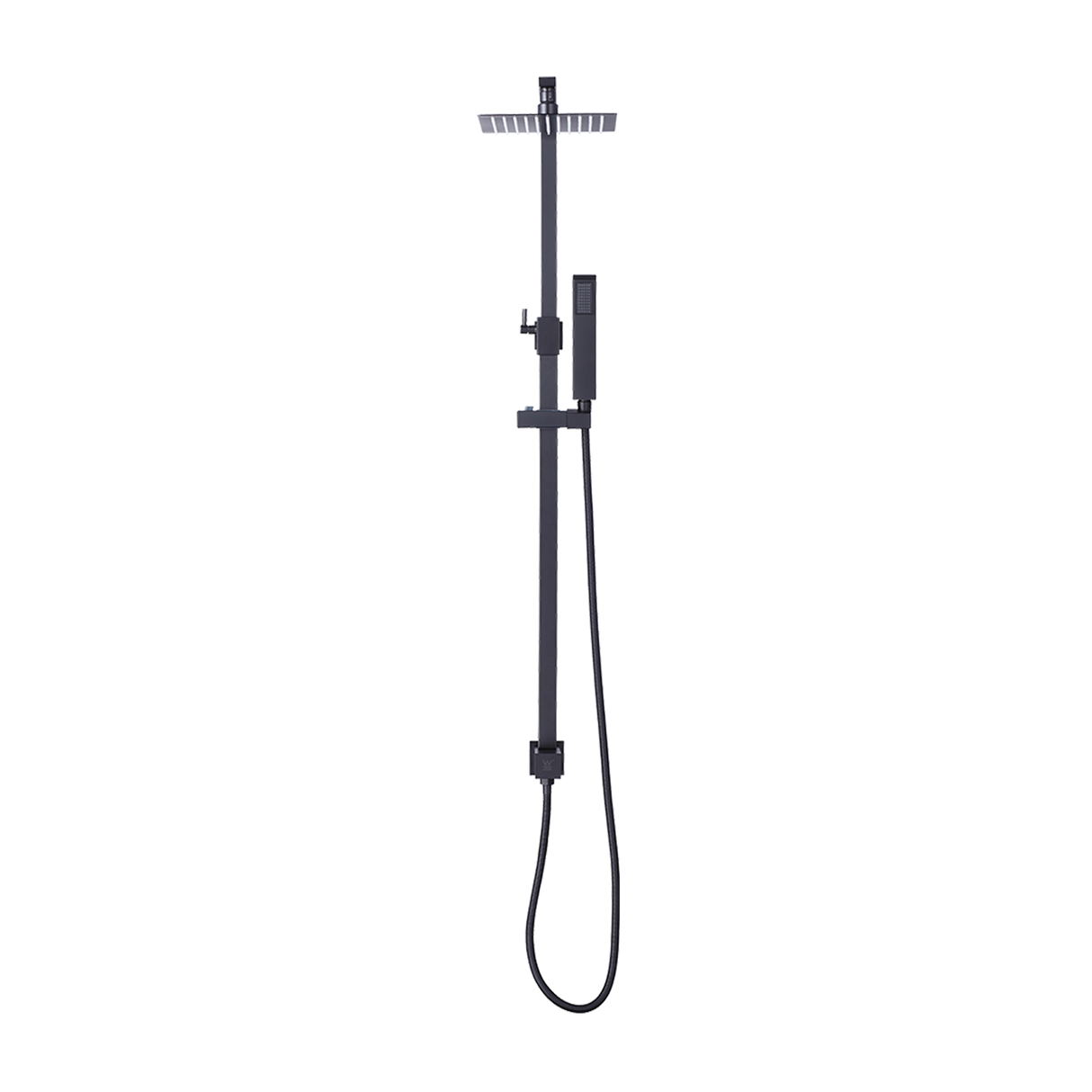 WELS 8" Rain Shower Head Set Square Dual Heads Faucet High Pressure Hand Held