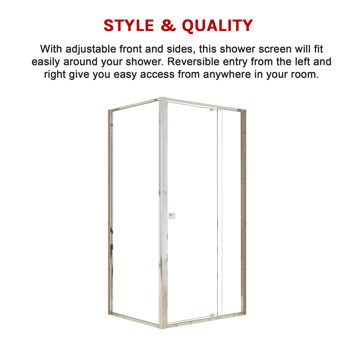 Semi Frameless Shower Screen (98~106)x 195cm & (77~80)x 195cm Side AS/NZS Glass