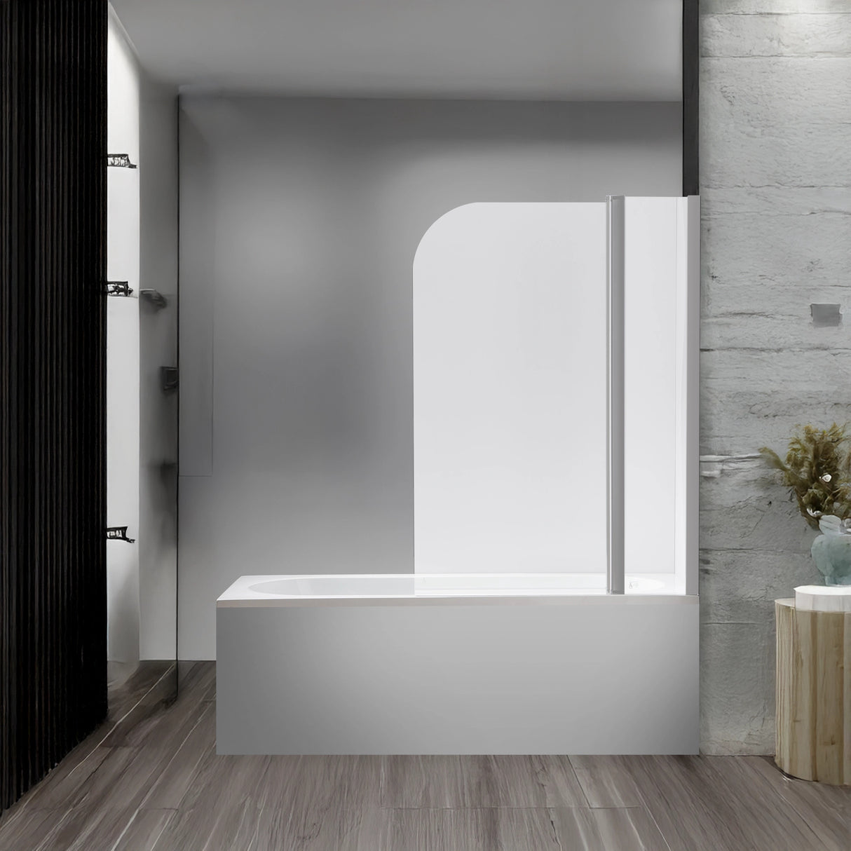 180 Degree Pivot Door 6mm Safety Glass Bath Shower Screen 1000x1400mm By Della Francesca