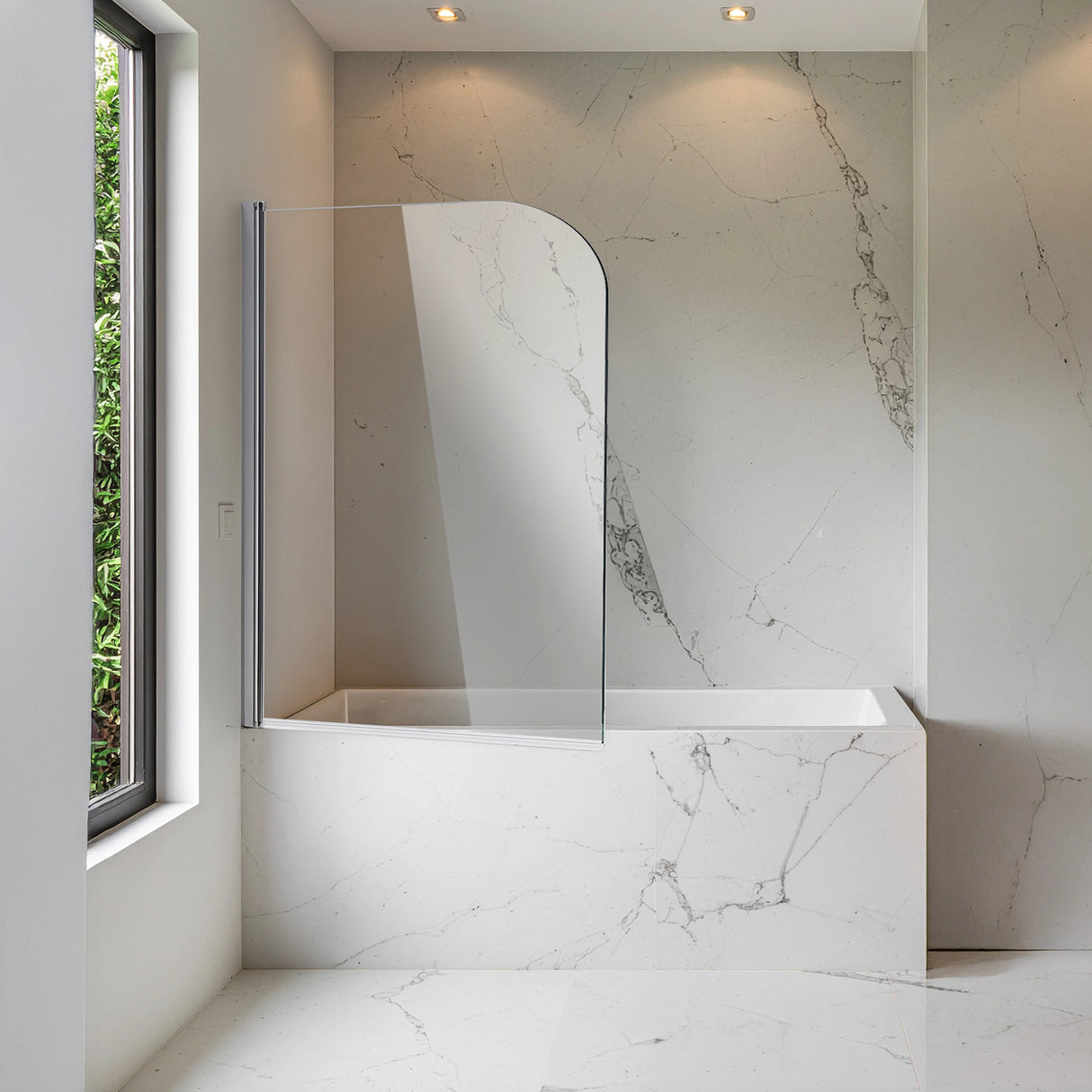 180 Degree Pivot Door 6mm Safety Glass Bath Shower Screen 900x1400mm By Della Francesca