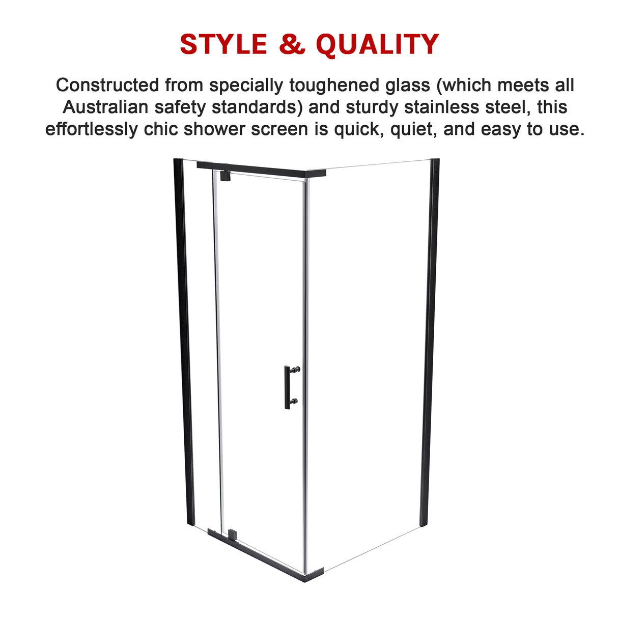 Shower Screen 1200x700x1900mm Framed Safety Glass Pivot Door By Della Francesca