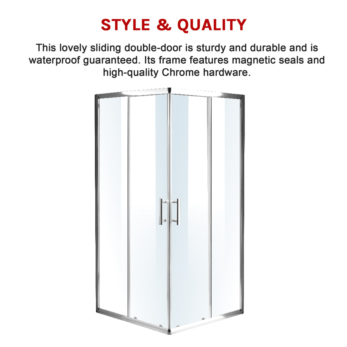 1000 x 1000mm Sliding Door Nano Safety Glass Shower Screen By Della Francesca