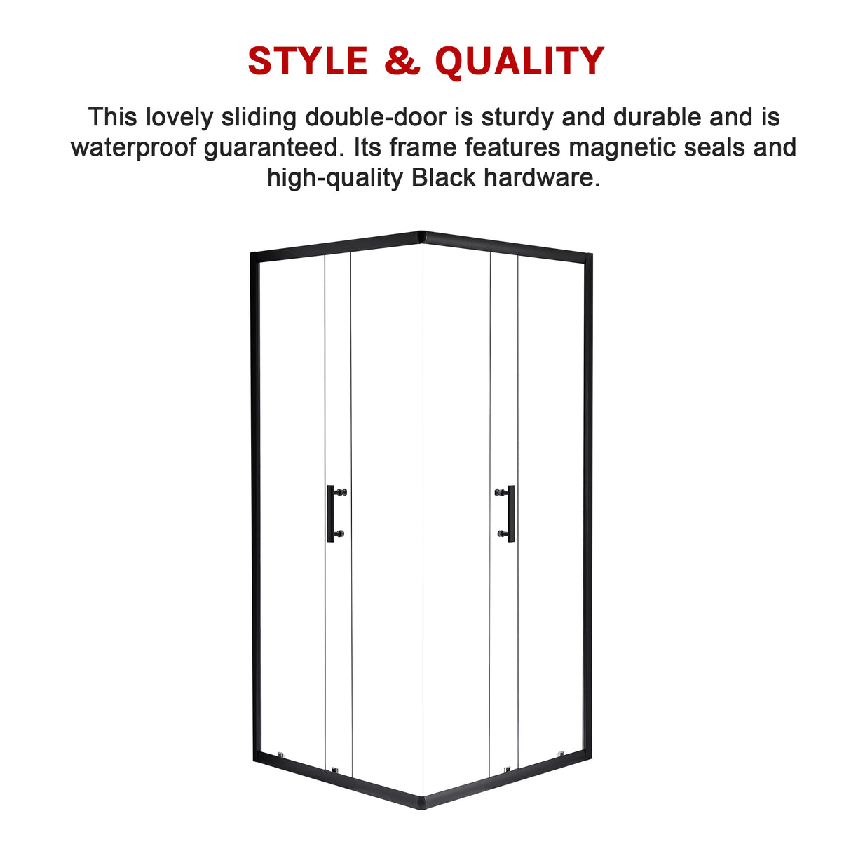 900 x 1000mm Sliding Door Nano Safety Glass Shower Screen By Della Francesca
