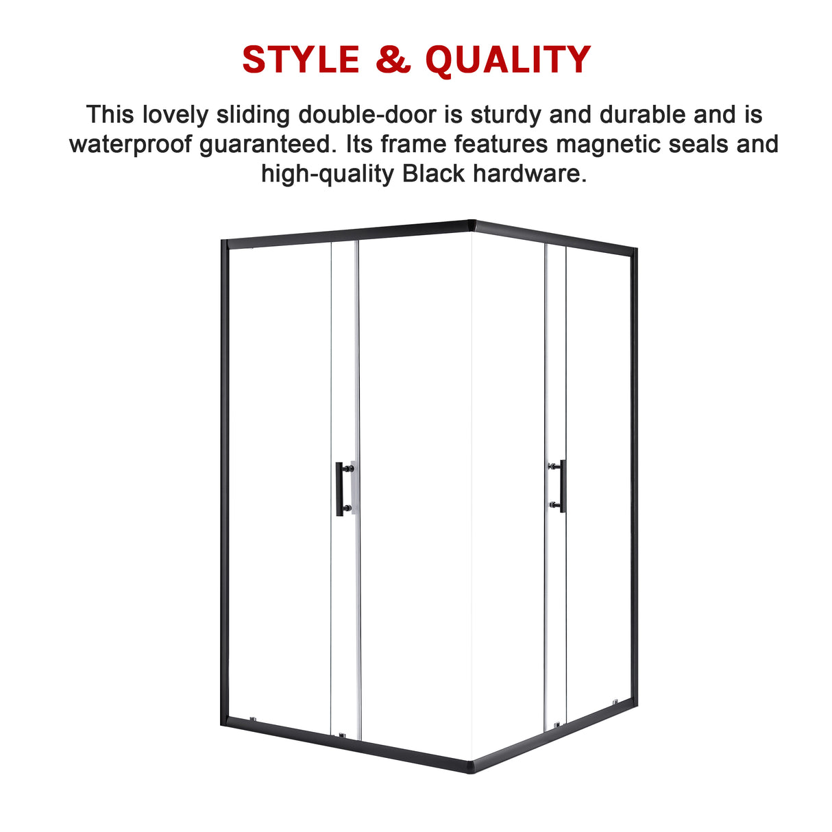 1000 x 900mm Sliding Door Nano Safety Glass Shower Screen By Della Francesca