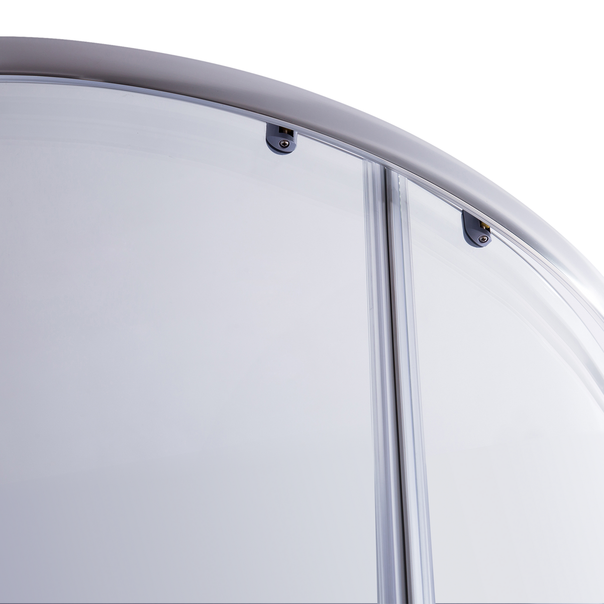 90 x 90cm Rounded Sliding 6mm Curved Shower Screen with Base in Chrome