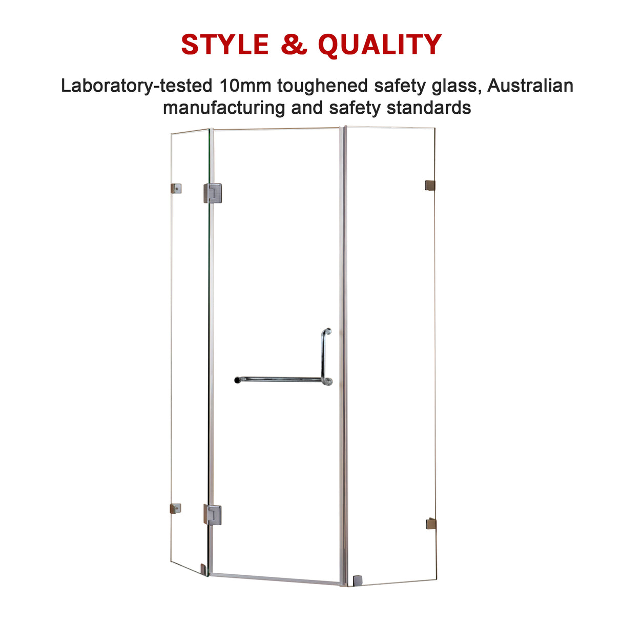 900 x 900mm Frameless 10mm Glass Shower Screen By Della Francesca