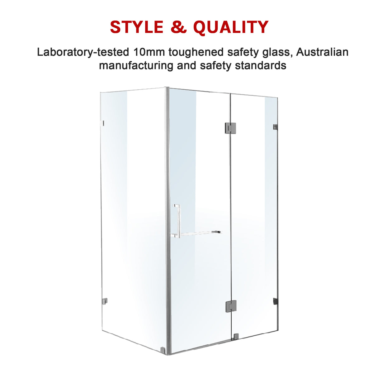 1200 x 700mm Frameless 10mm Glass Shower Screen By Della Francesca