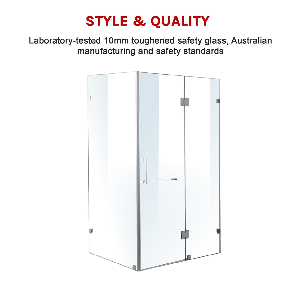 1200 x 1000mm Frameless 10mm Glass Shower Screen By Della Francesca