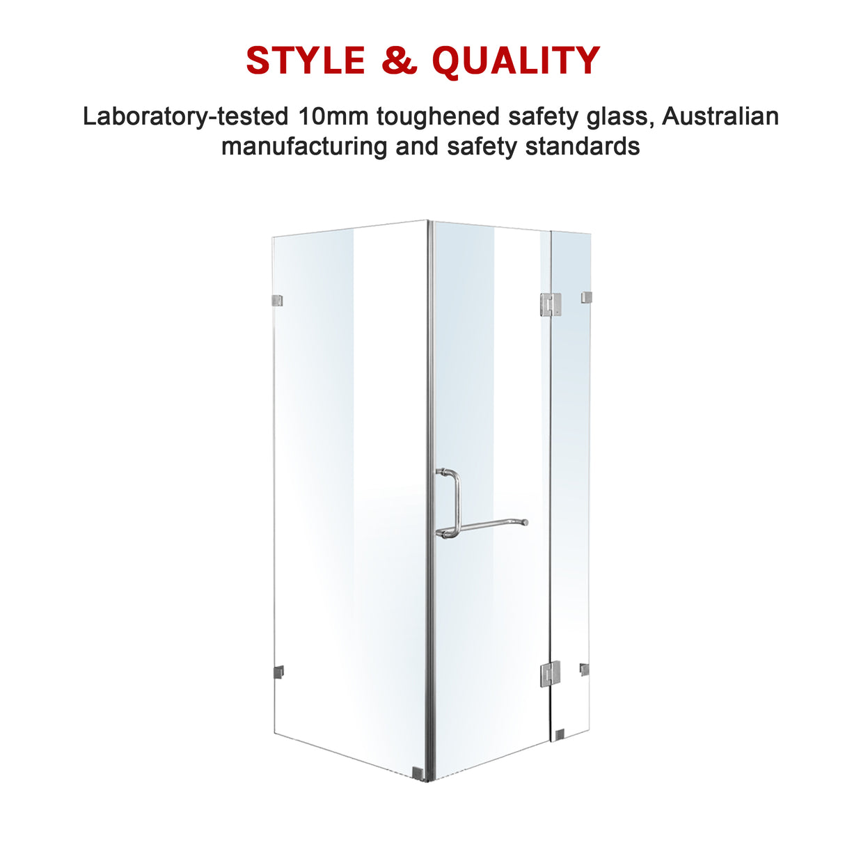 1000 x 900mm Frameless 10mm Glass Shower Screen By Della Francesca