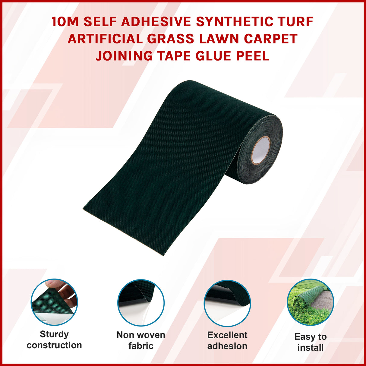 10m Self Adhesive Synthetic Turf Artificial Grass Lawn Carpet Joining Tape Glue Peel