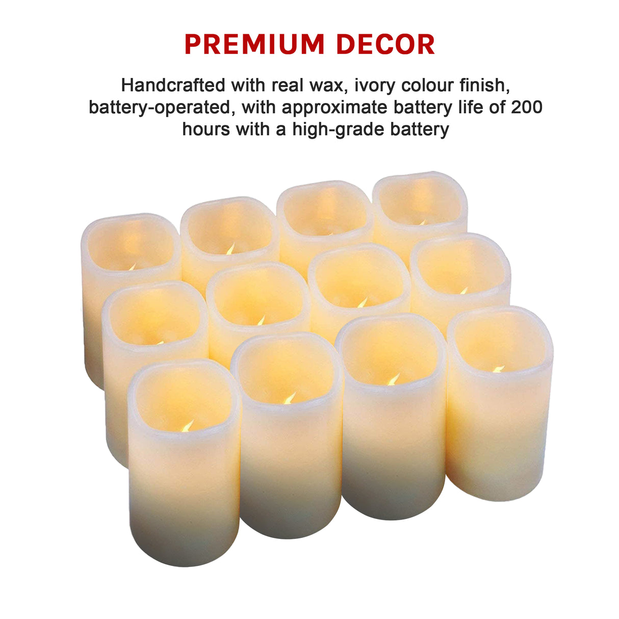 Flameless Candles LED Candles Set of 12 Battery Flickering Bulb