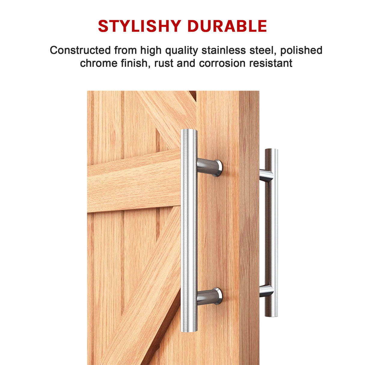 Round 300mm Stainless Steel Push Pull Door Handle for Wood Glass
