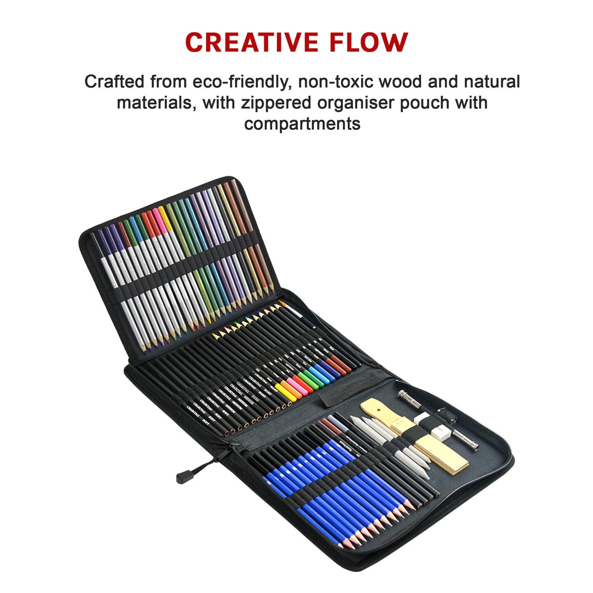 Art Sketch Pencils Oil Drawing Colouring Graphite Charcoal Pencil Set 72pcs/set
