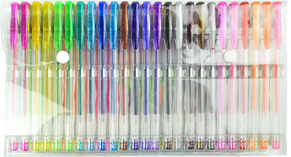 Glitter Gel Pens (100 pack) with 2.5X More Ink - Craft, Kids & Adult Colouring