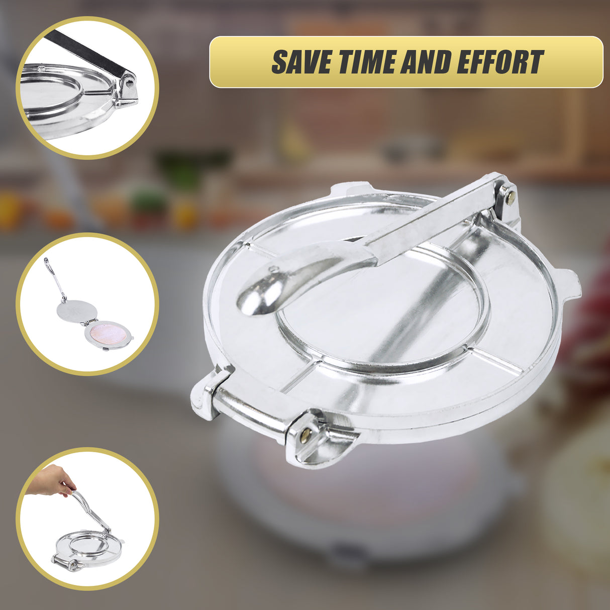 20cm Premium Tortilla Press Flat Bread Maker Taco Roti Chapati Health Food Pastry