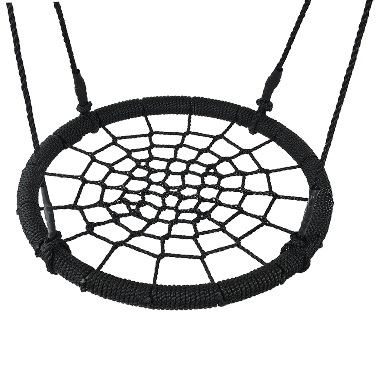 Kids Rope Swing Round Outdoor Birds Crows Nest Spider Web Swing Seat 65cm