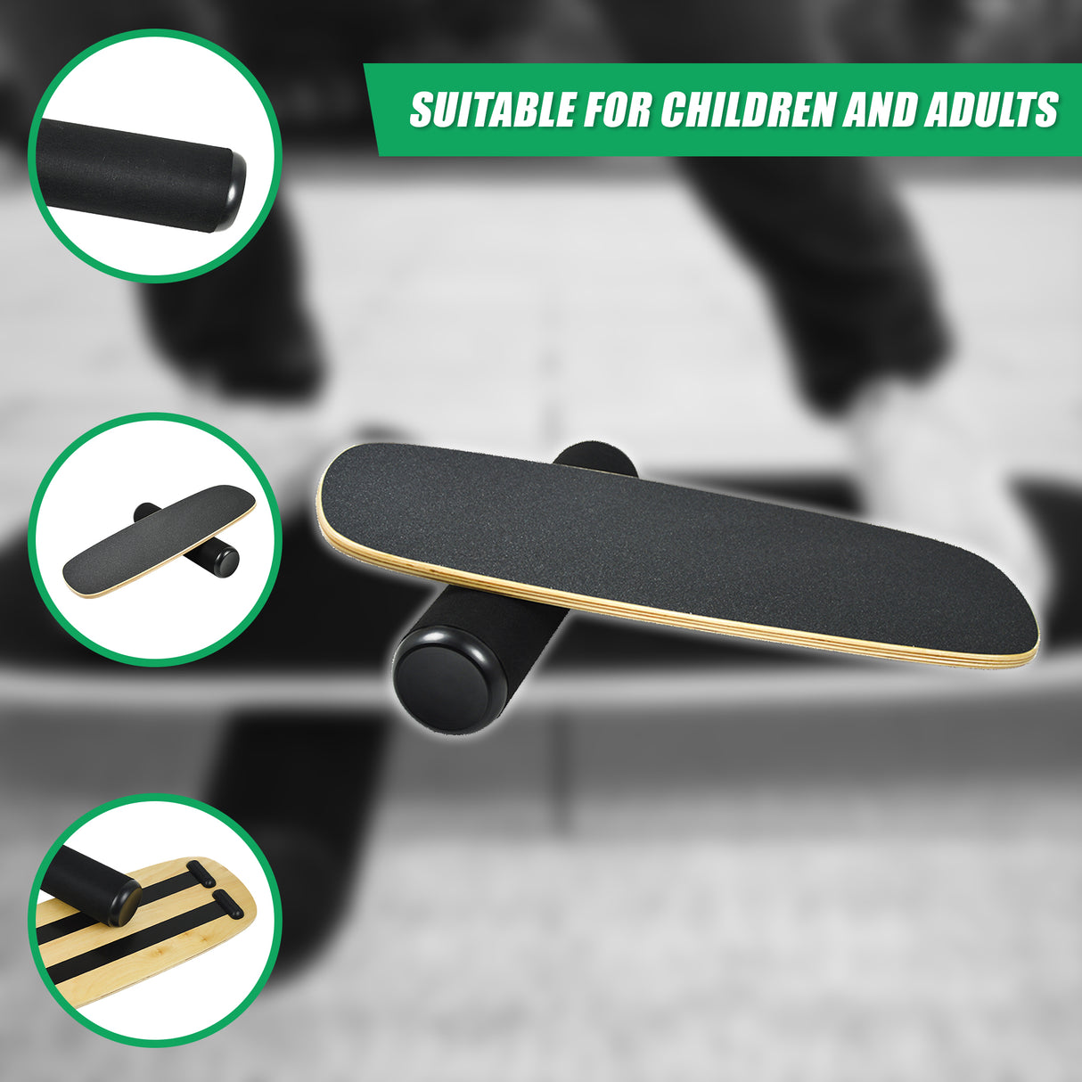 Balance Board Trainer with Stopper Wobble Roller