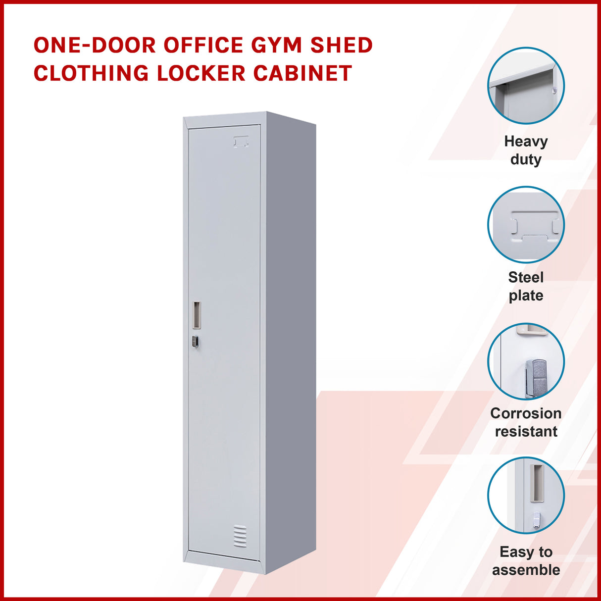 One-Door Office Gym Shed Clothing Locker Cabinet