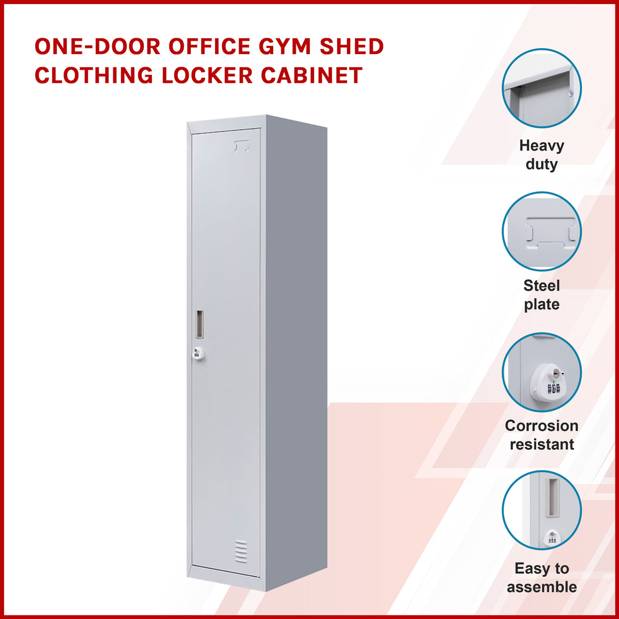 One-Door Office Gym Shed Clothing Locker Cabinet