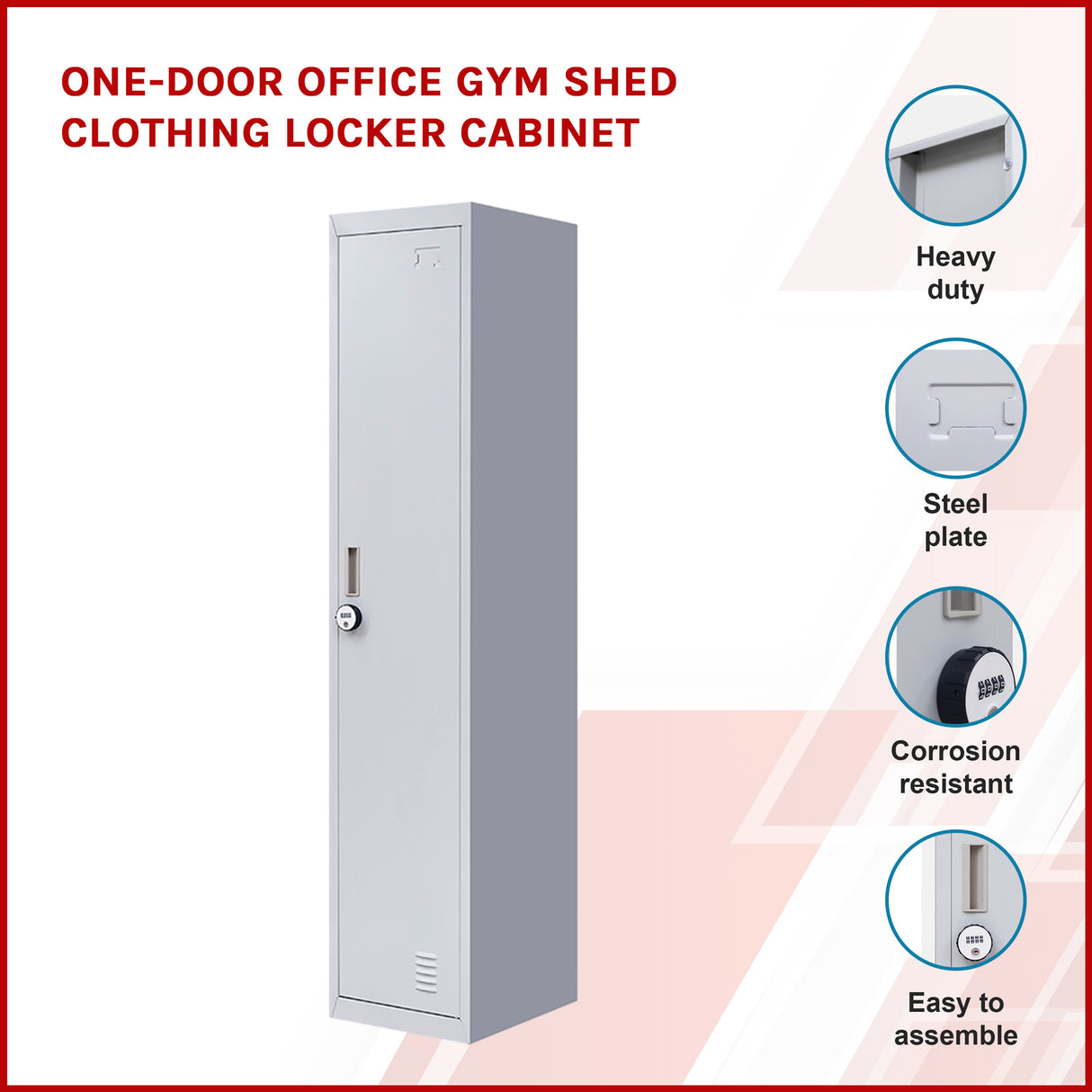 One-Door Office Gym Shed Clothing Locker Cabinet