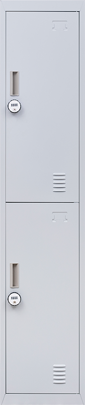 2-Door Vertical Locker for Office Gym Shed School Home Storage