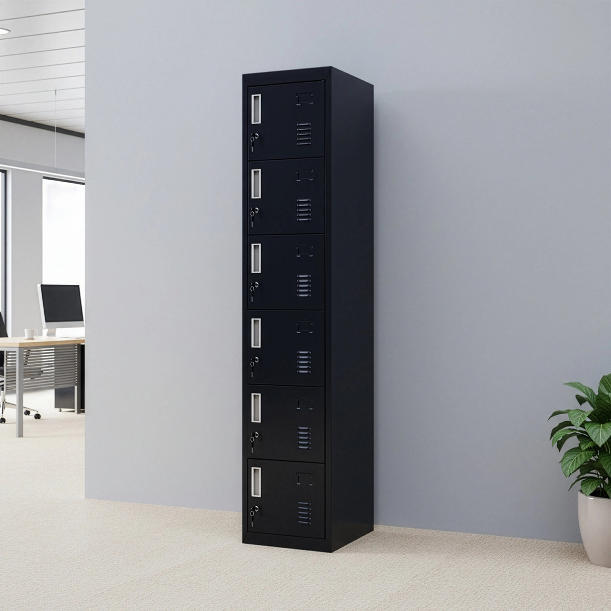 6-Door Locker for Office Gym Shed School Home Storage