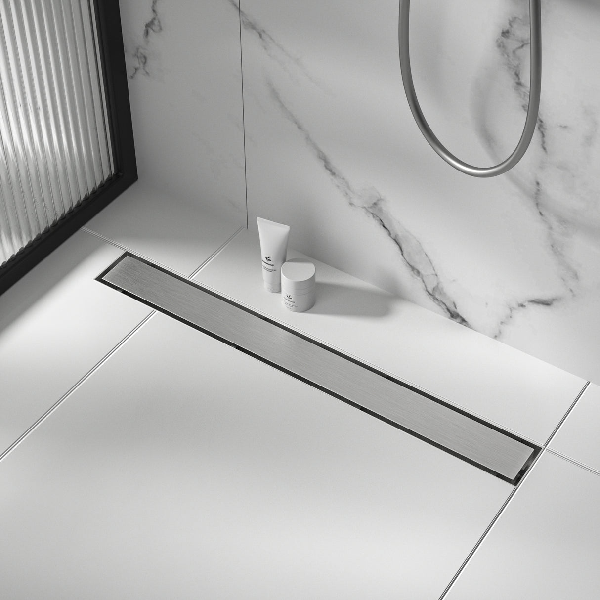 900mm Tile Insert Bathroom Shower Stainless Steel Grate Drain w/Centre outlet Floor Waste