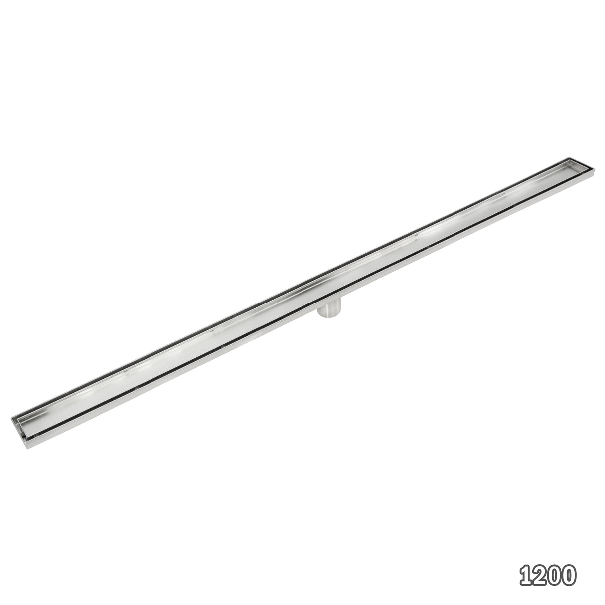 1200mm Tile Insert Bathroom Shower Stainless Steel Grate Drain w/Centre outlet Floor Waste