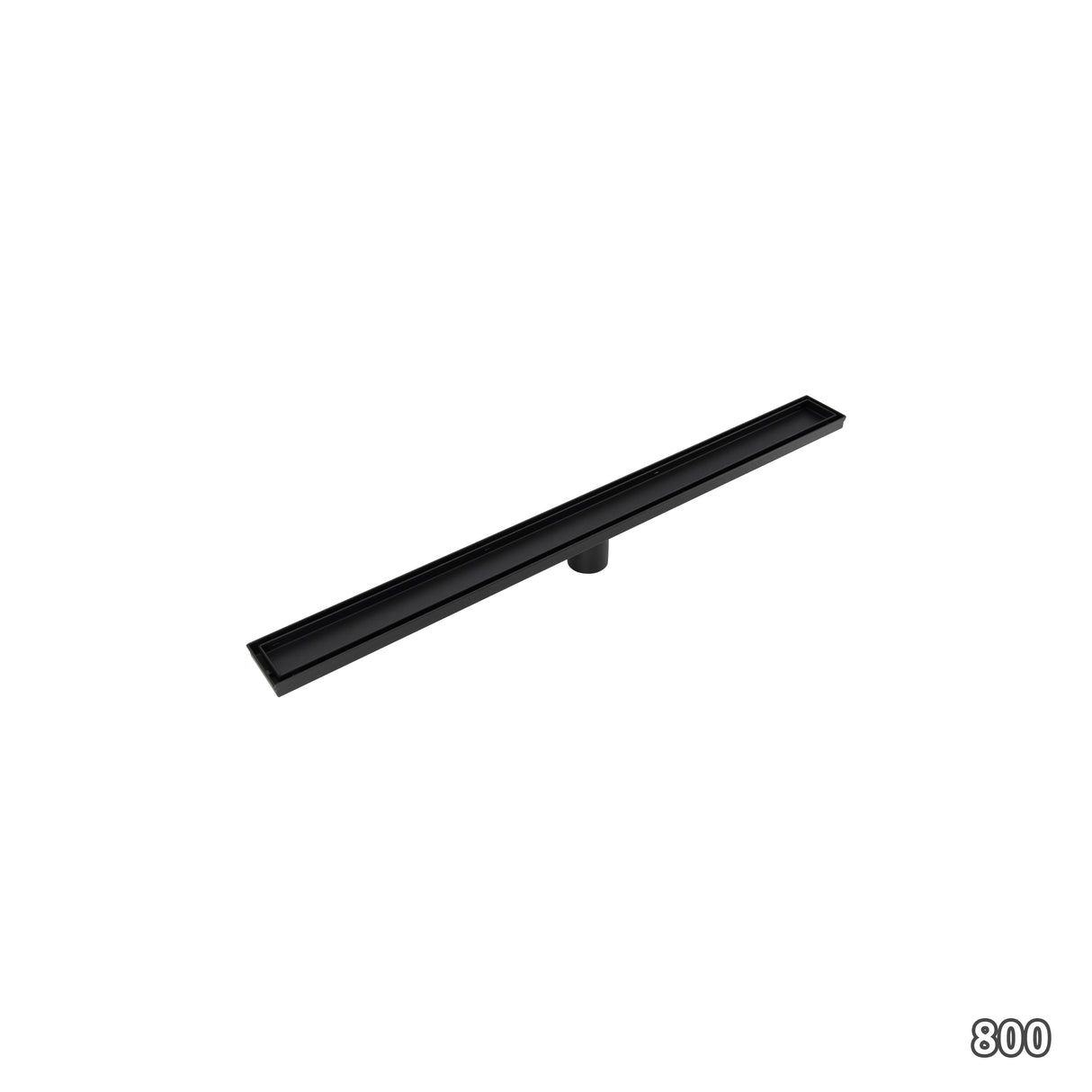800mm Tile Insert Shower Bathroom Black Grate Drain w/Centre outlet Floor Waste