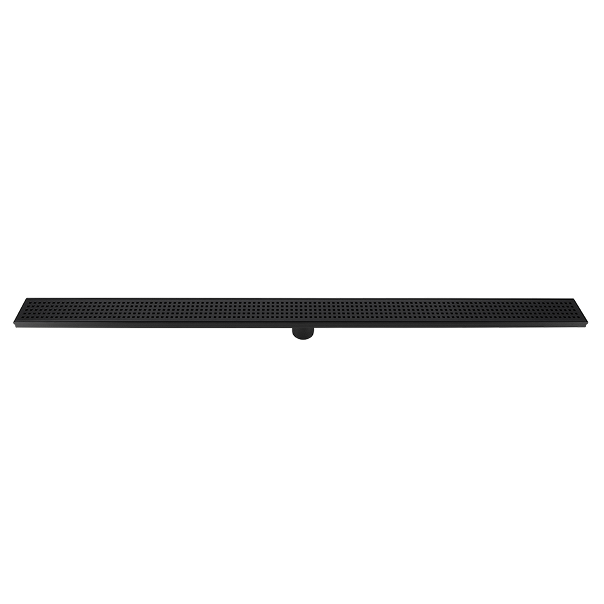 1200mm Bathroom Shower Black Grate Drain w/Centre outlet Floor Waste Square Pattern