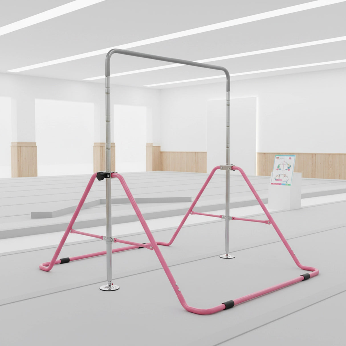 Kids Gymnastics Bars Training Horizontal Bar Monkey Kip Bar Pink