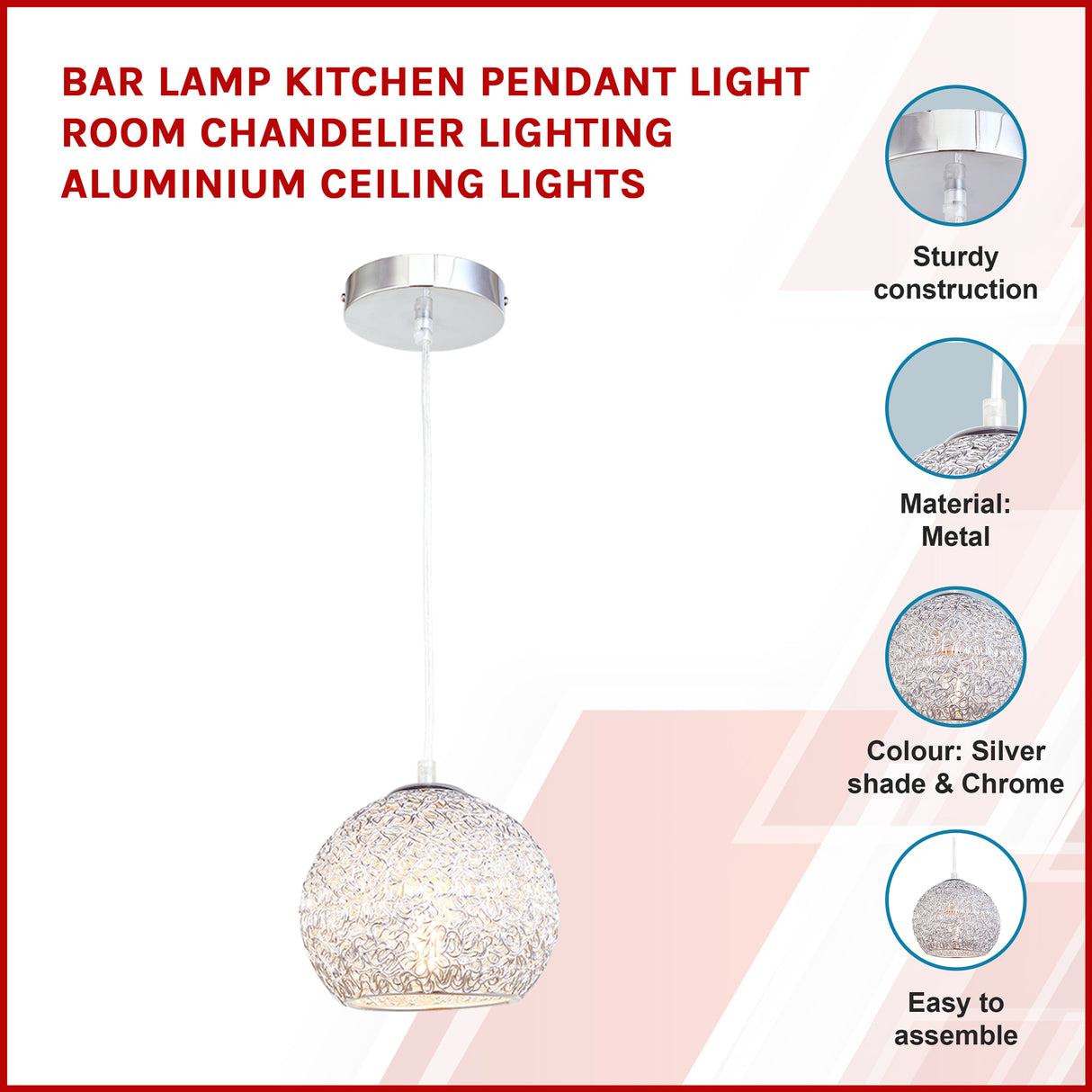 Bar Lamp Kitchen Pendant Light Room Chandelier Lighting Aluminium Ceiling Lights