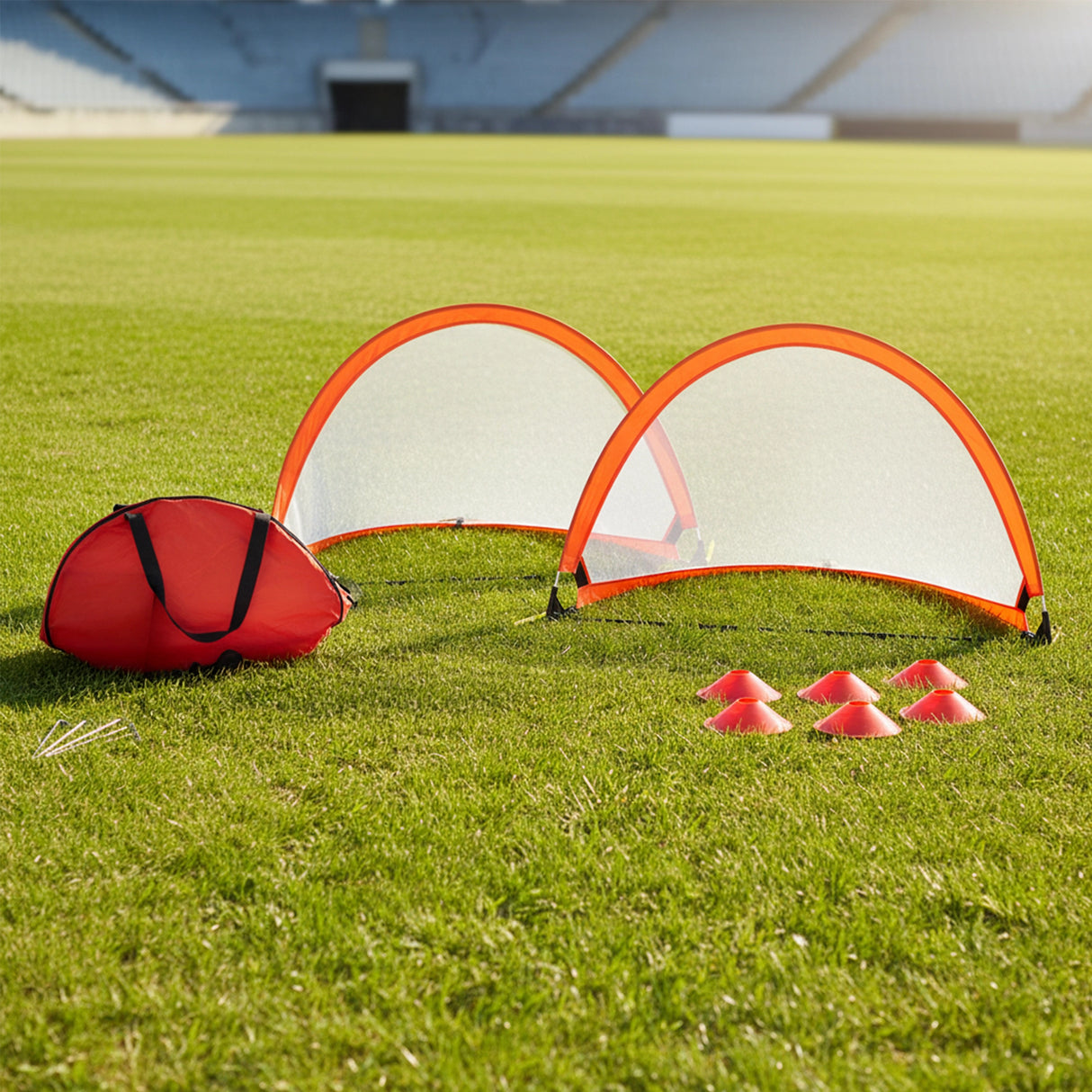 Portable Kids Soccer Goal Set with Cones
