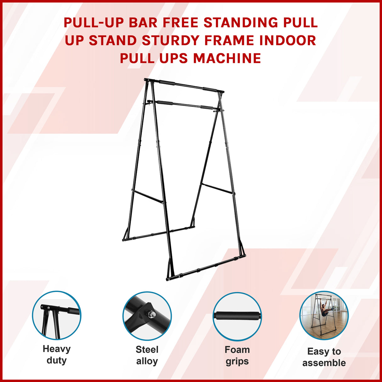 Pull-up Bar Free Standing Pull up Stand Sturdy Frame Indoor Pull Ups Machine