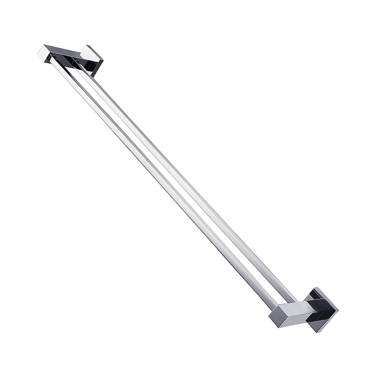 Double Classic Chrome Towel Bar Rail Bathroom