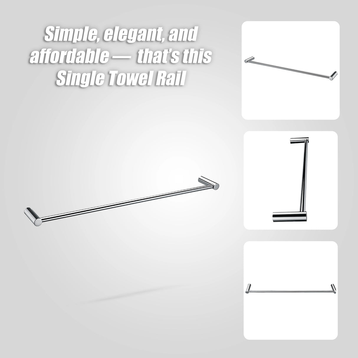 Single Towel Rail - 615mm