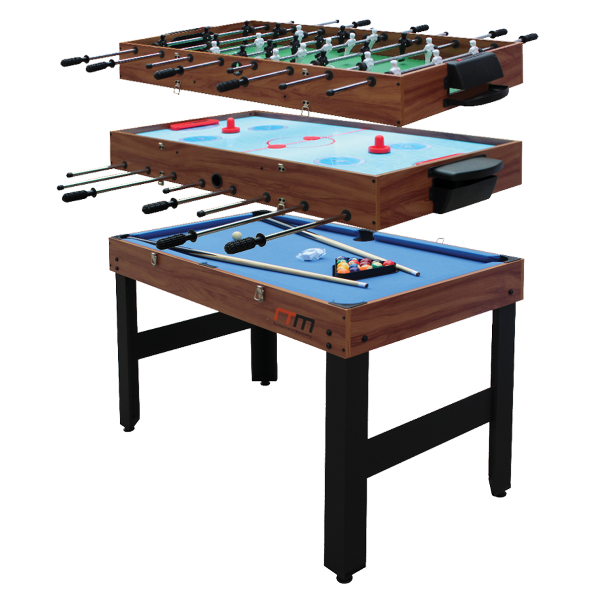 4FT 3-in-1 Games Foosball Soccer Hockey Pool Table