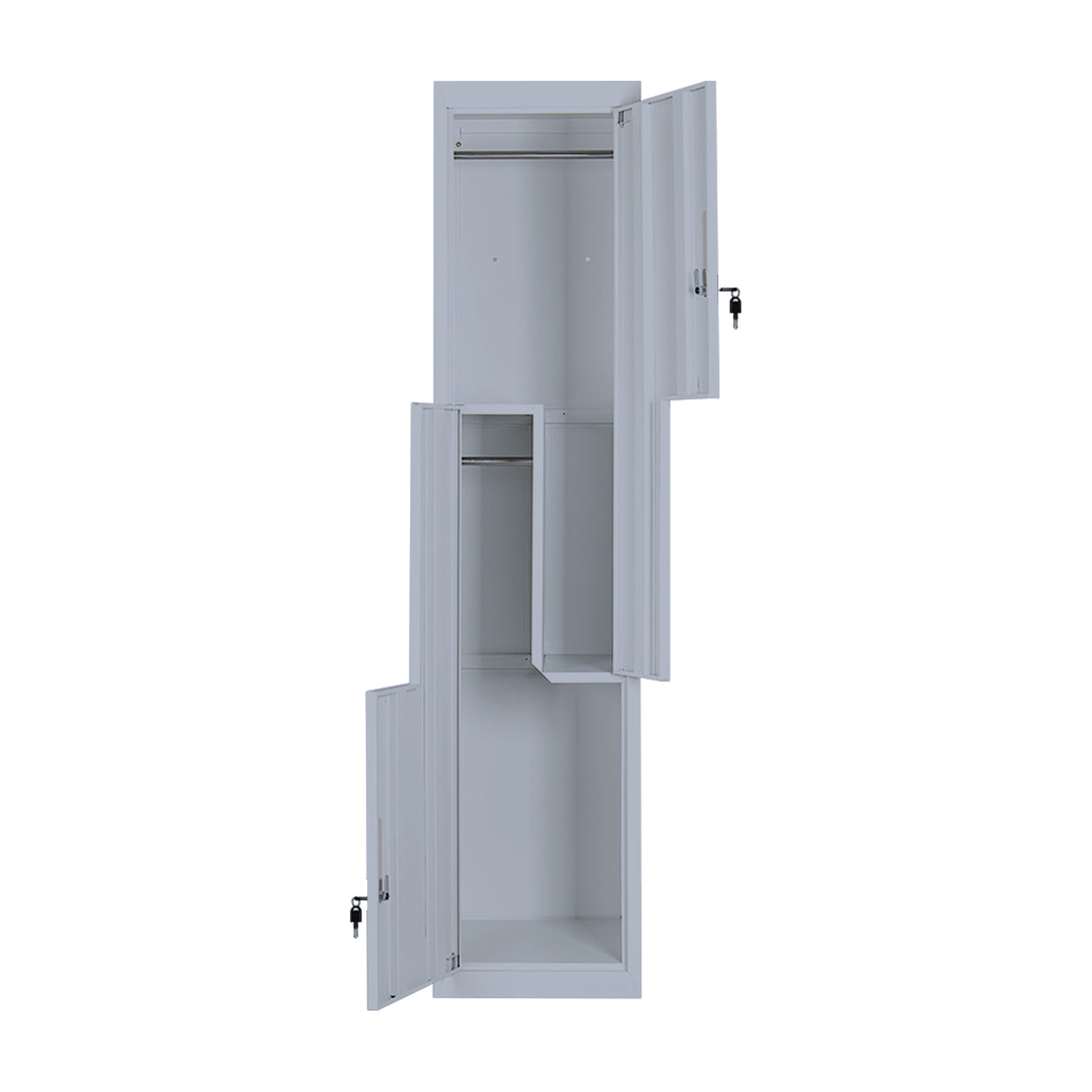 Grey Two-Door L-shaped Office Gym Shed Storage Lockers