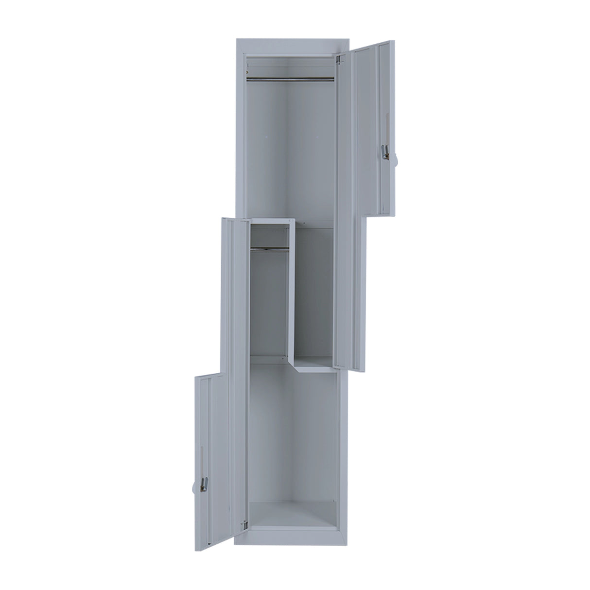 Grey Two-Door L-shaped Office Gym Shed Storage Lockers