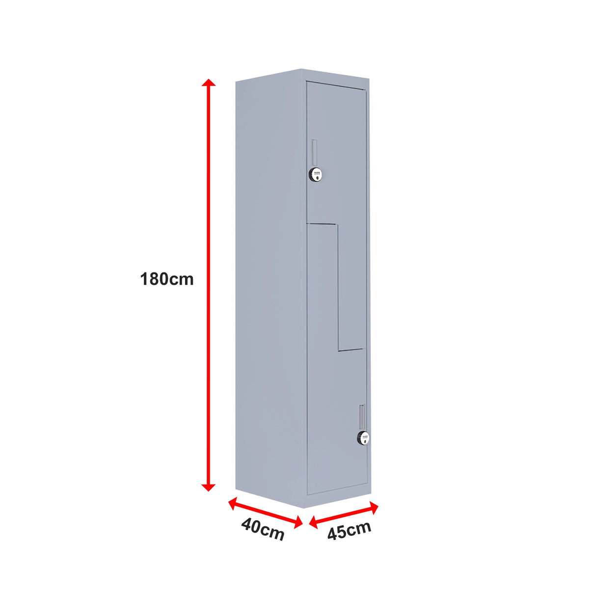 Grey Two-Door L-shaped Office Gym Shed Storage Lockers