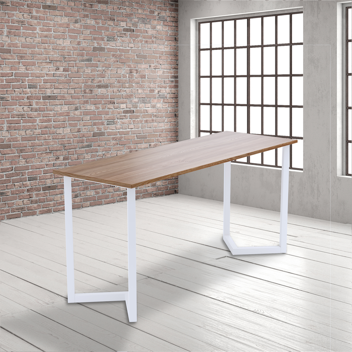 V Shaped Table Bench Desk Legs Retro Industrial Design Fully Welded - White