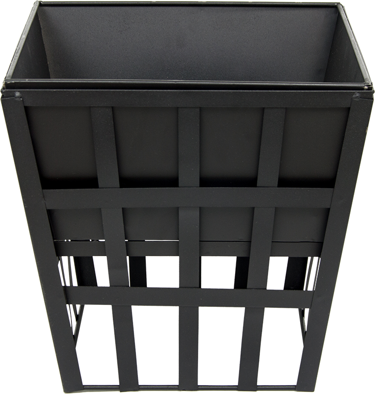 Black Fire Pit Square Log Patio Garden Heater Outdoor Table Top BBQ Camping