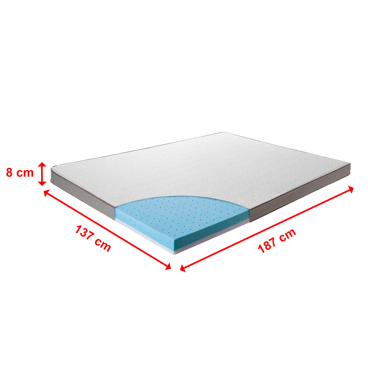 Double Cooling Gel Memory Foam Mattress Topper – CertiPUR-US® Certified Foam