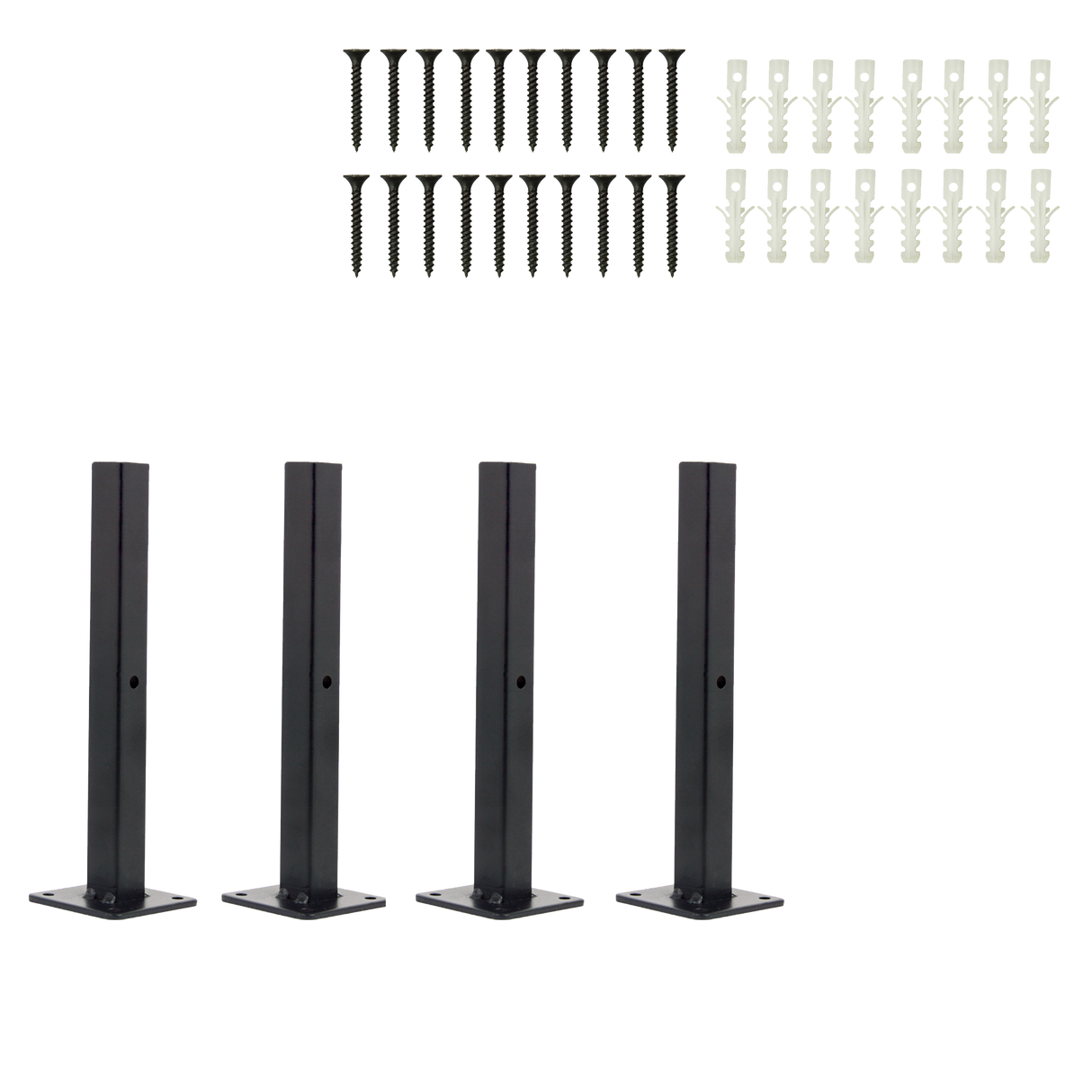 20cm Floating Shelf Brackets Industrial Metal Shelving Supports 4-Pack
