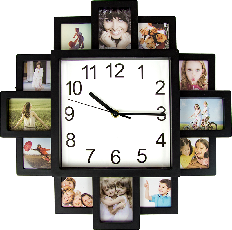 Photo Frame Clock Picture Collage 12Picture Display Photowall