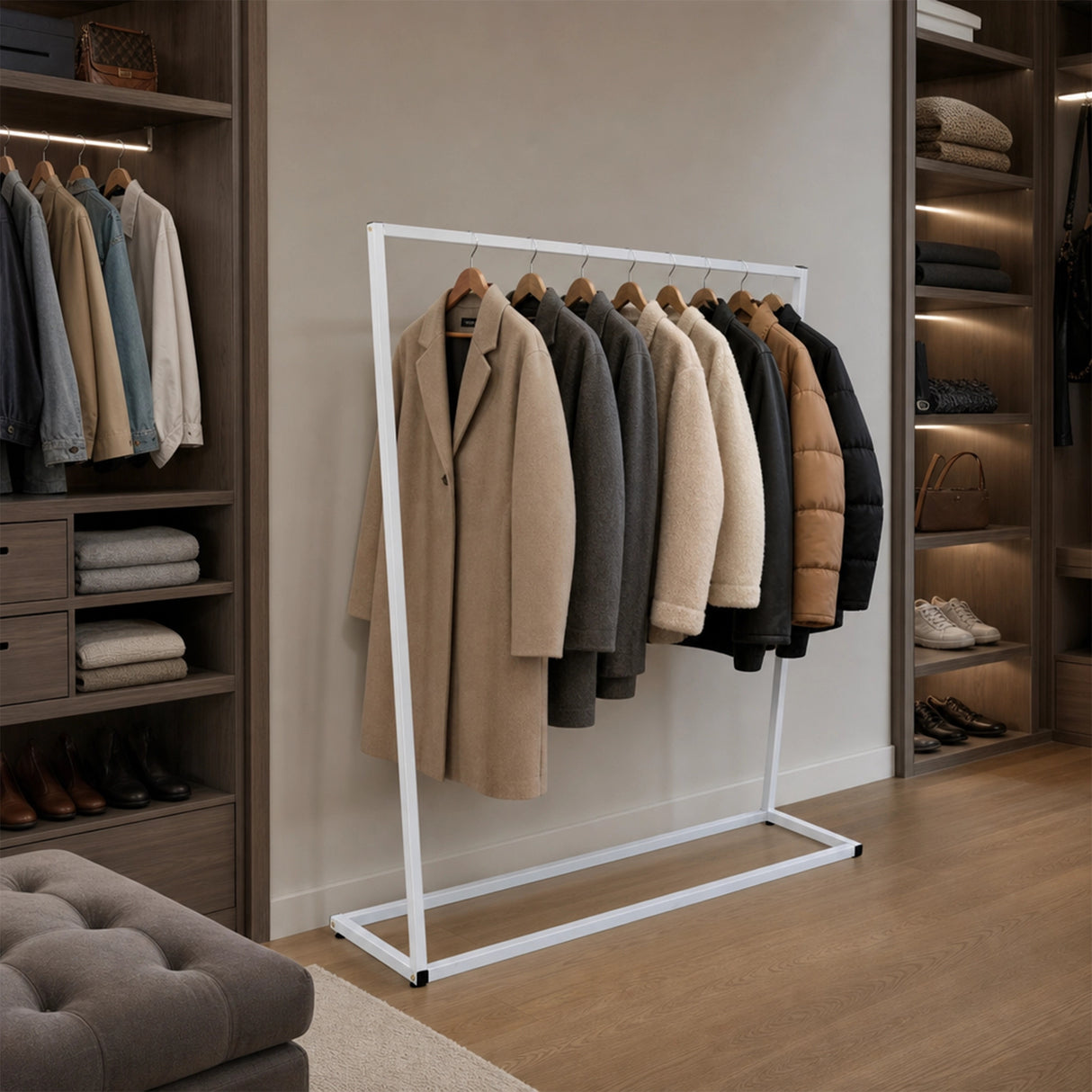 Commercial Clothing Garment Rack Retail Shop White