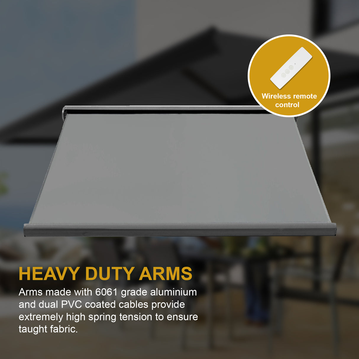 Heavy Duty Full Cassette Motorised Awning - 5.5m x 3.0m